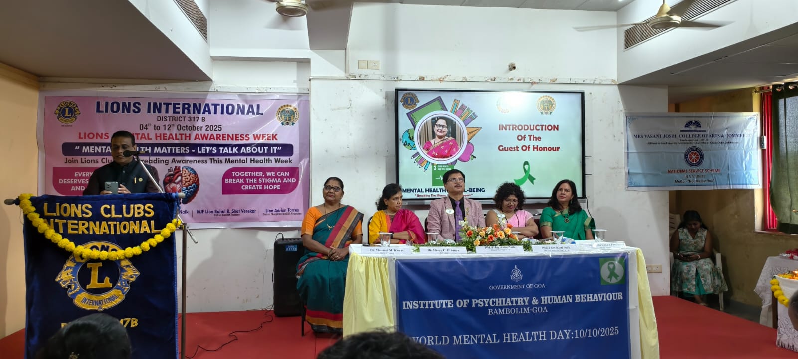 Attended Opening Ceremony of UNSDG#3 programme "Lions Mental Health Awareness Week" conducted by the District 317B, District Governor PMJF Lion Jaiamol Naik on 04 Oct 2025