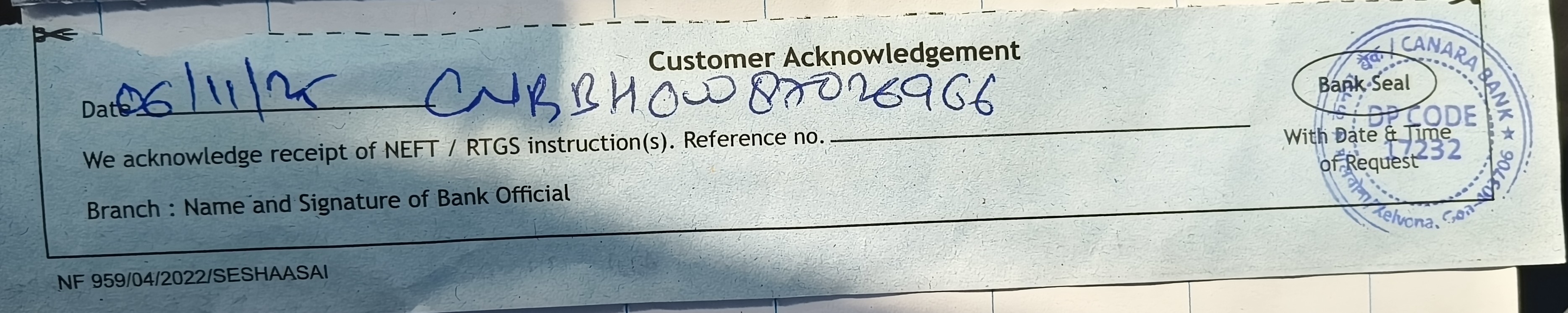 Paid District Dues ( Half Yearly) 