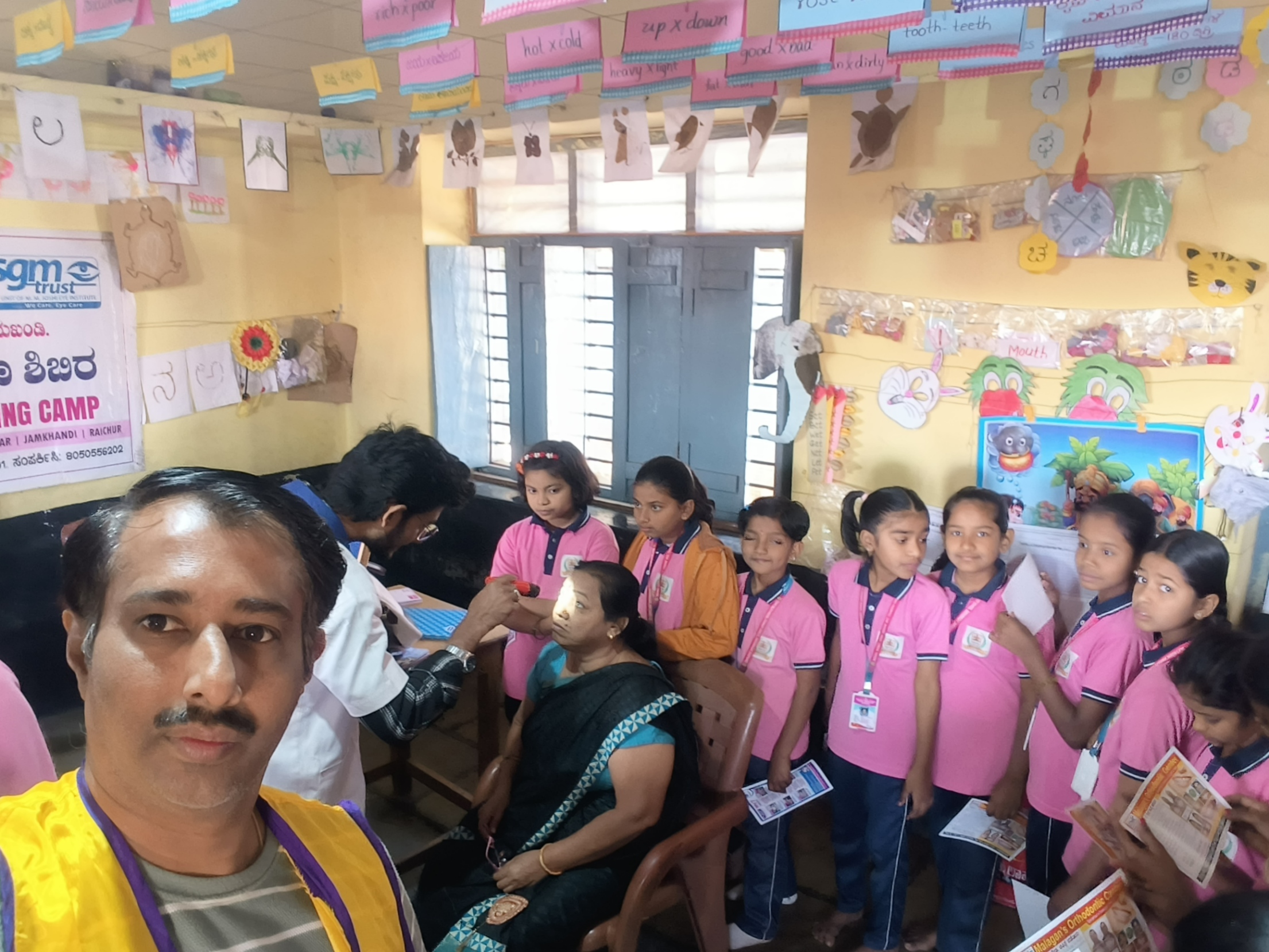 Free Dental check-ups and eye screening for Girish Nagar School Children`s and staff members.