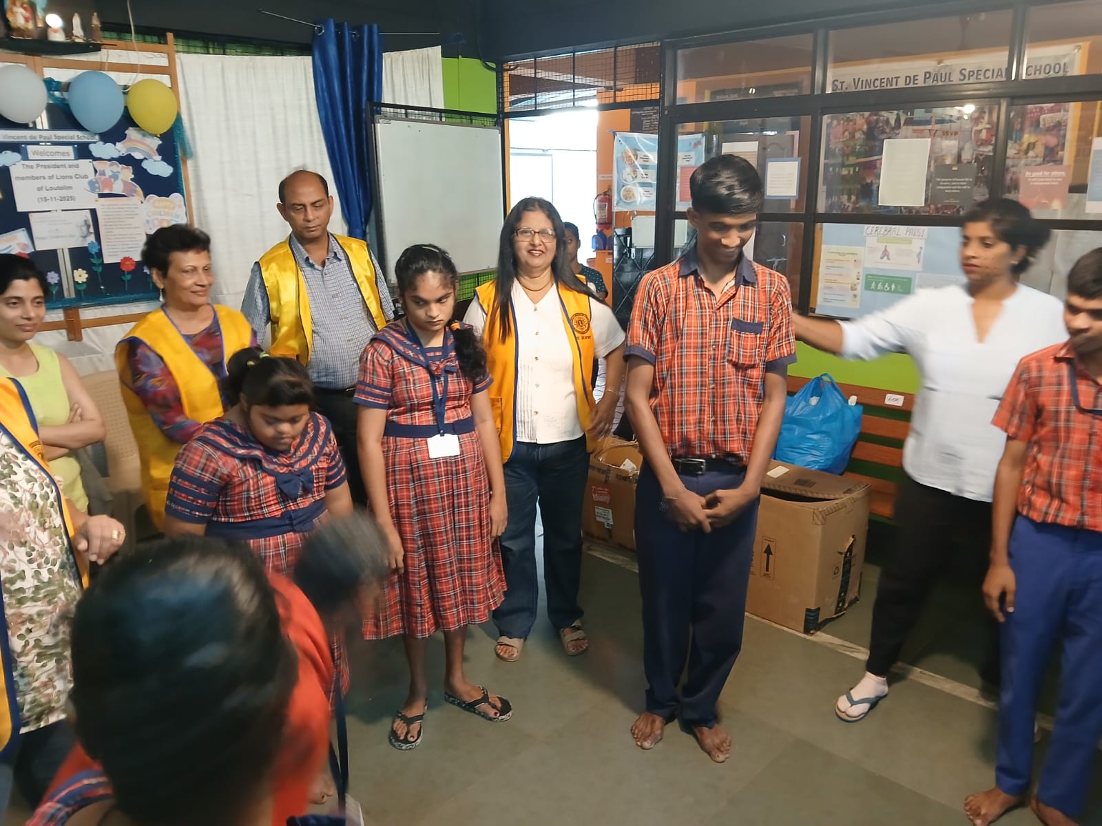 Visited school students with physical disability