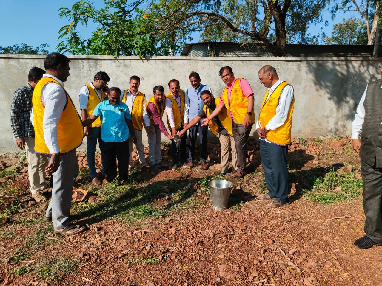 Tree plantation at the Alabala Government School premises.