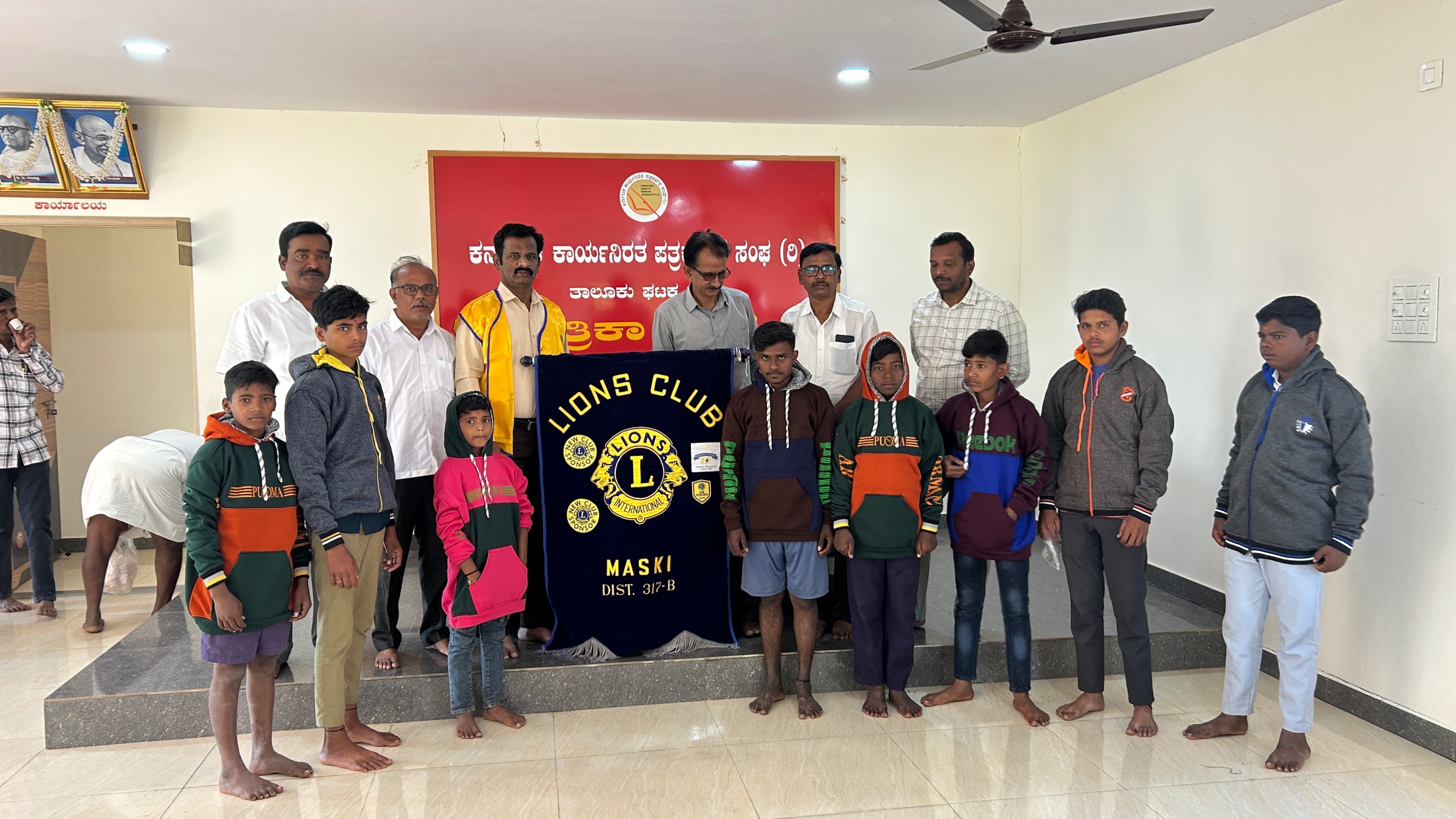 Sweaters Donated to News Paper distributing boys