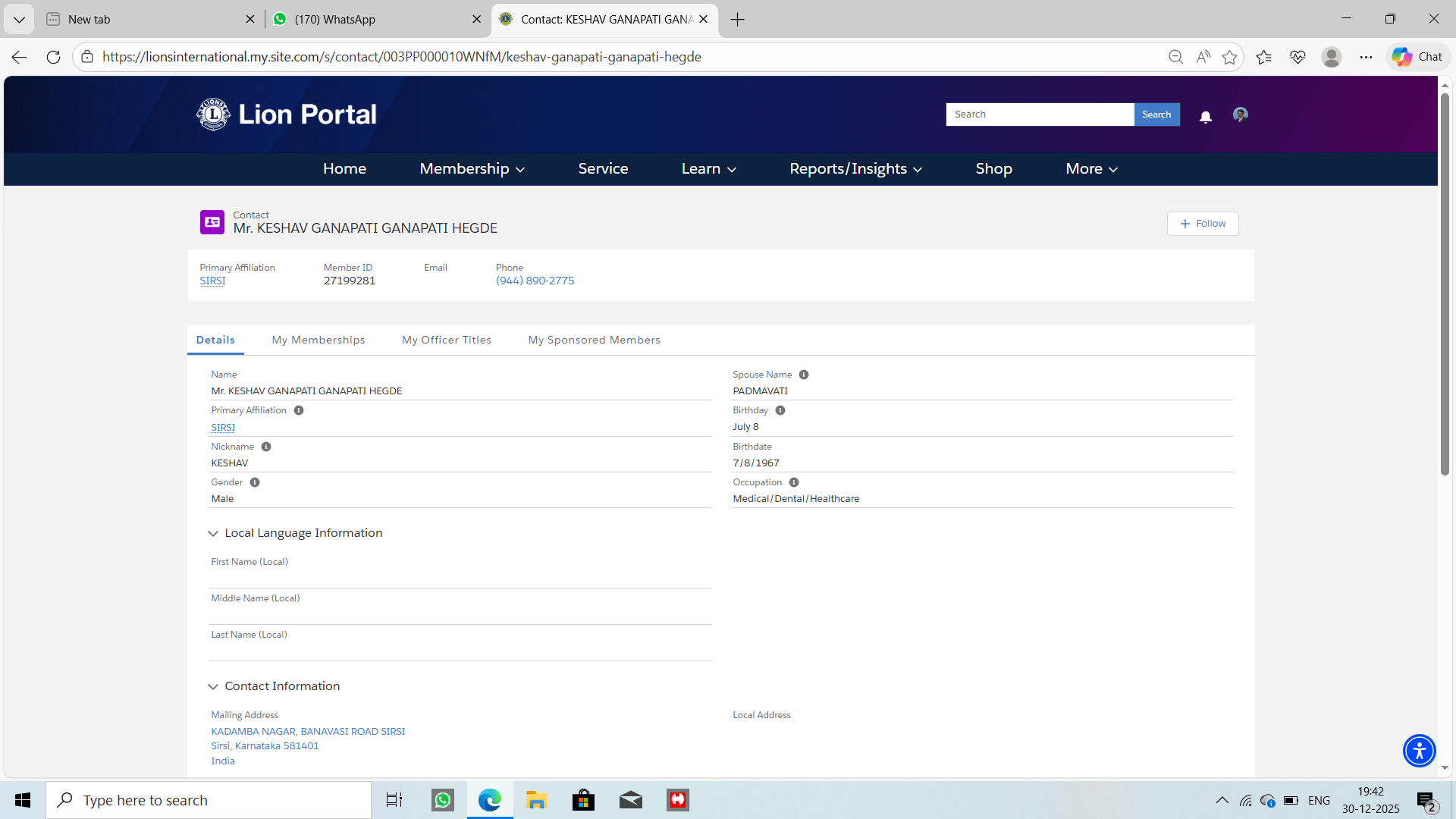 ADDING ONE NEW MEMBER ON THE DAY OF INTERNATIONAL PRESIDENT'S BIRTHDAY.