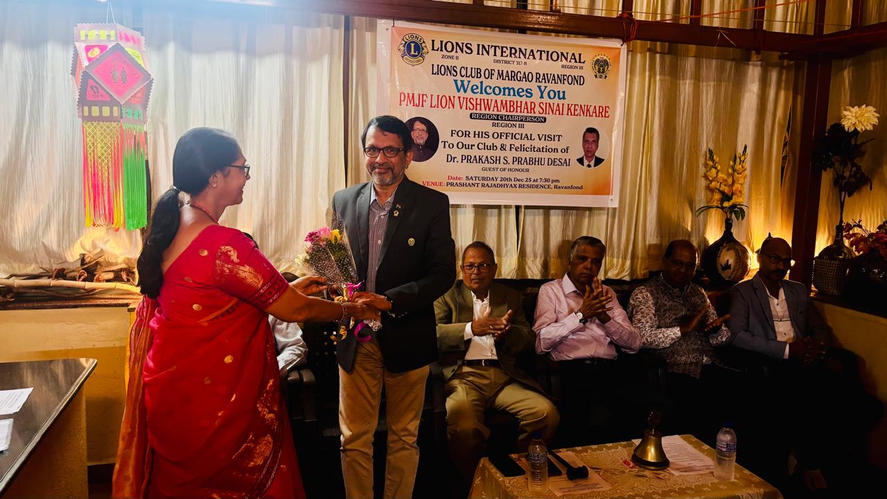 Region Chairperson’s visit to Lions Club of Margao Ravanfond