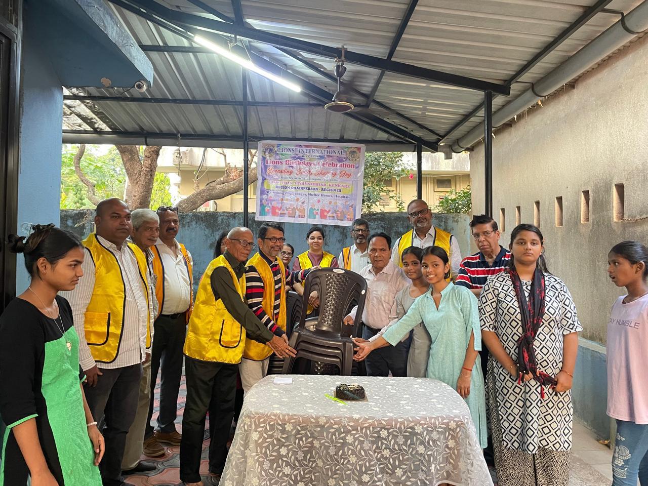 monthly activity of lions birthday celebrations at Matruchhaya, gogol