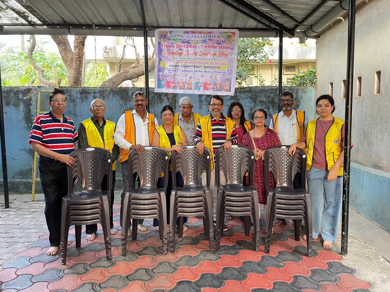 monthly activity of lions birthday celebrations at Matruchhaya, gogol