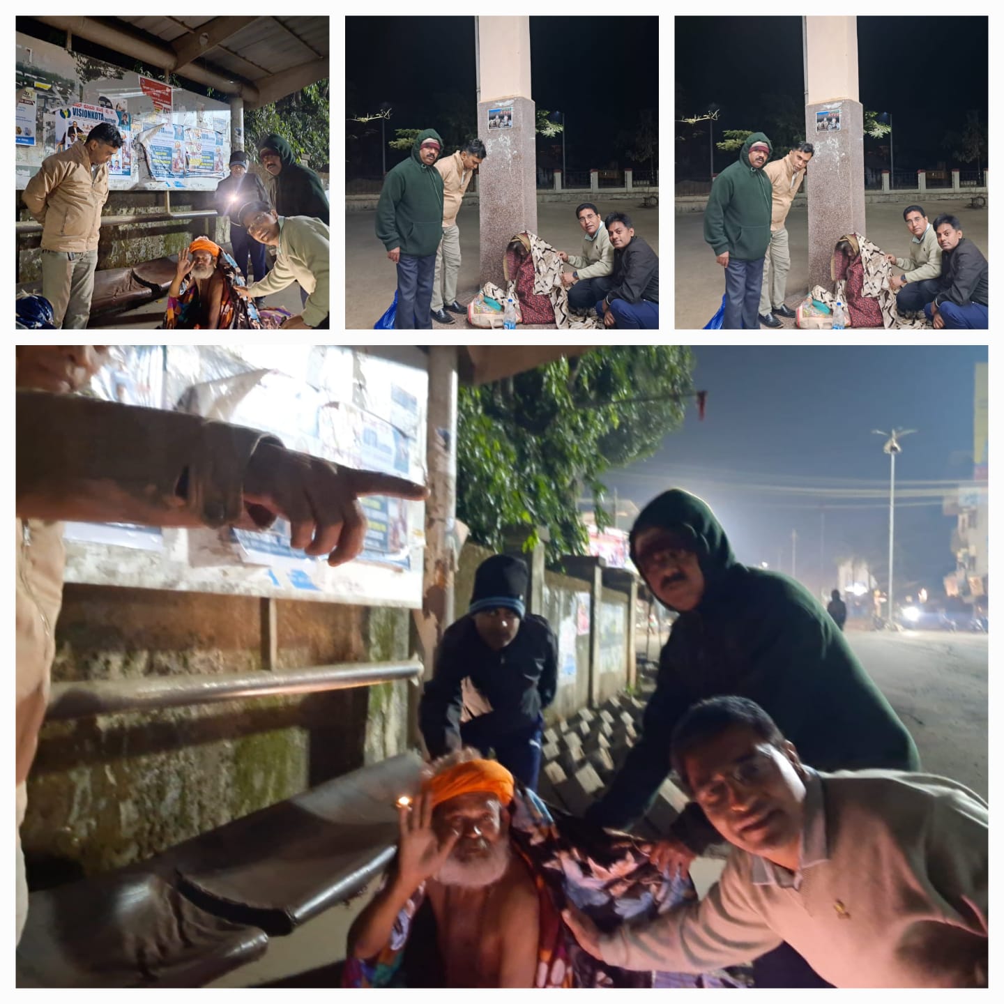 Distribution of blankets to orphans in bus stand, beside streets 20-12-2025