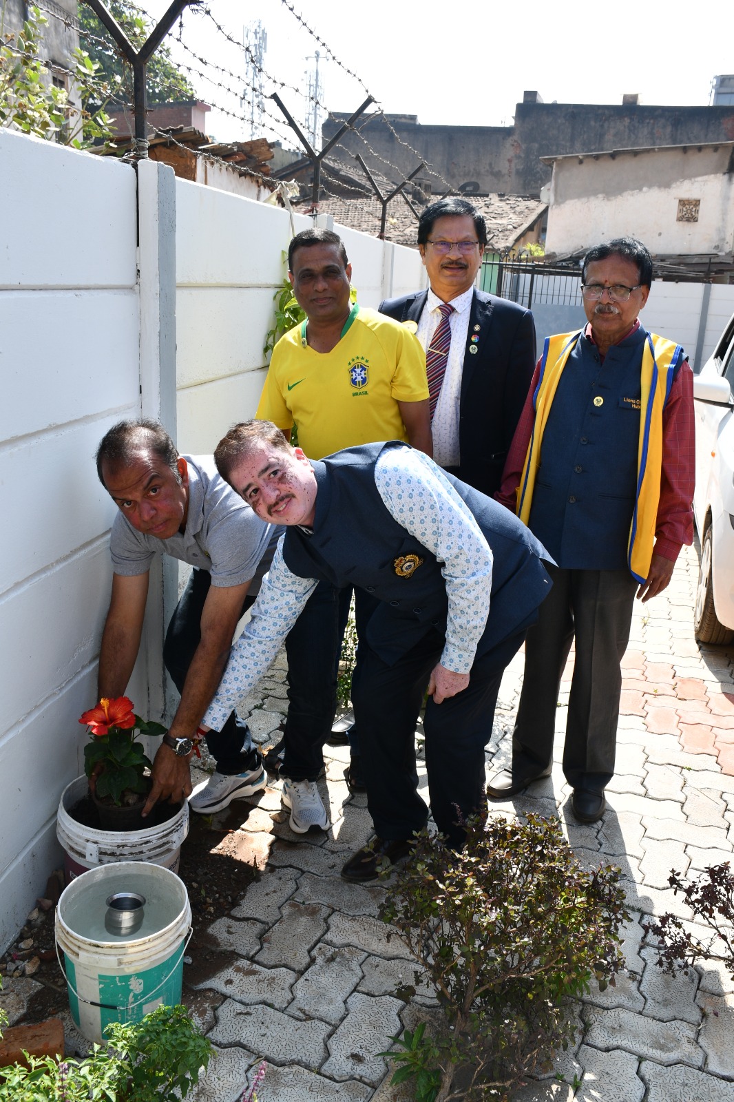 The Service Activity ofLions Club of Hubli at Lions Health Centre, Planting a Sapling with UNSDG No 7, With Health and Well Being of Cataract Operated Patients and Toilet Block at Government H School Hubli