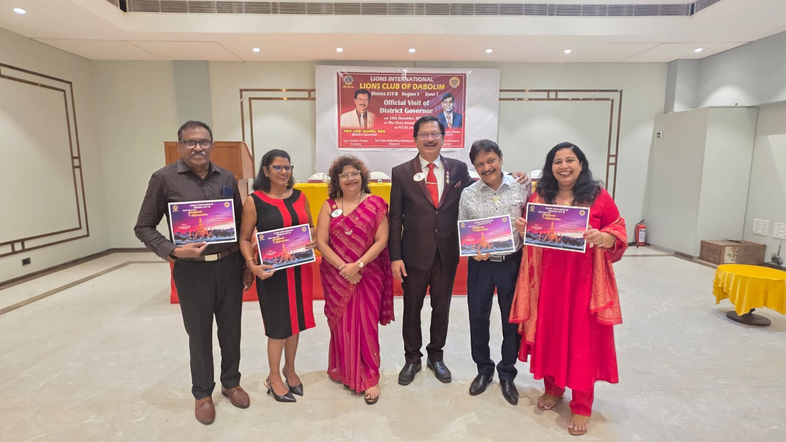 Members of Lions Club of Candolim attended the District Governor's Official Visit to the Lions Club of Dabolim.