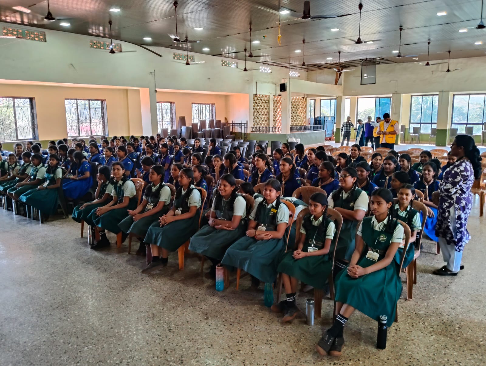 TALK ON 'MENSTRUAL HYGIENE' & DISTRIBUTION OF SANITARY PADS TO GIRLCHILD STUDENTS.