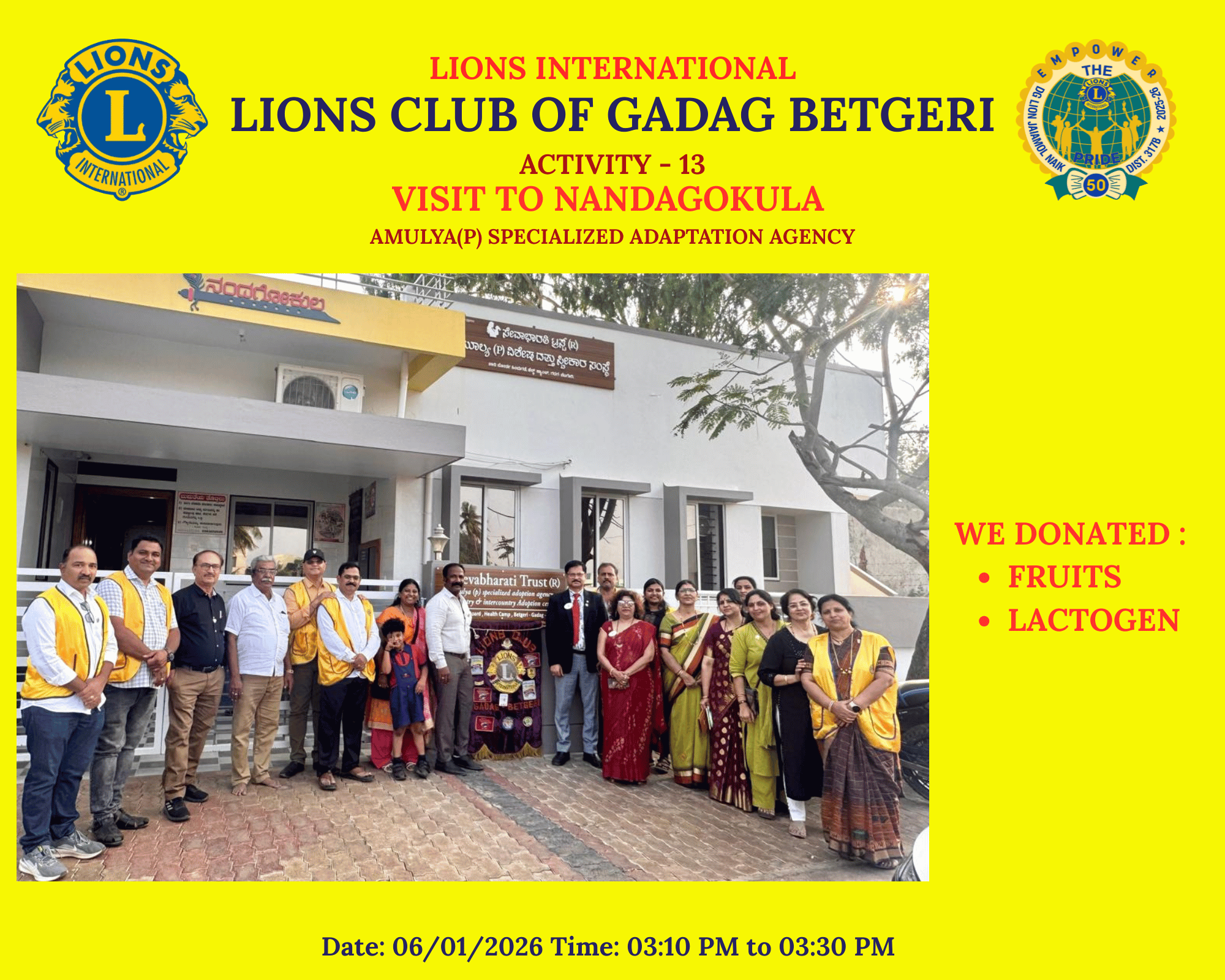 Visit to Nandagokula, Amulya(p) Specialized Adaptation Agency