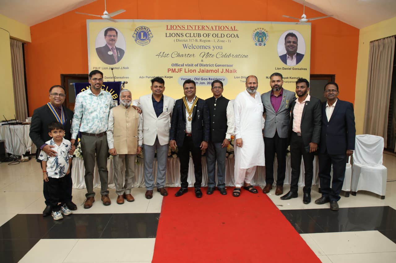 visit to old goa lions club for thier charter nite