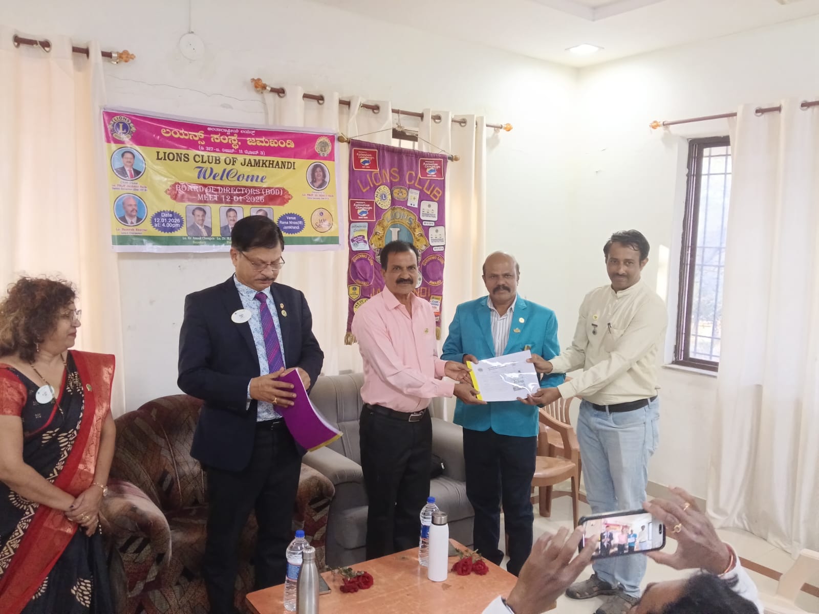 Title Board of Directors meeting(BOD) for the month of Jan-26 with District governor and district secretary.