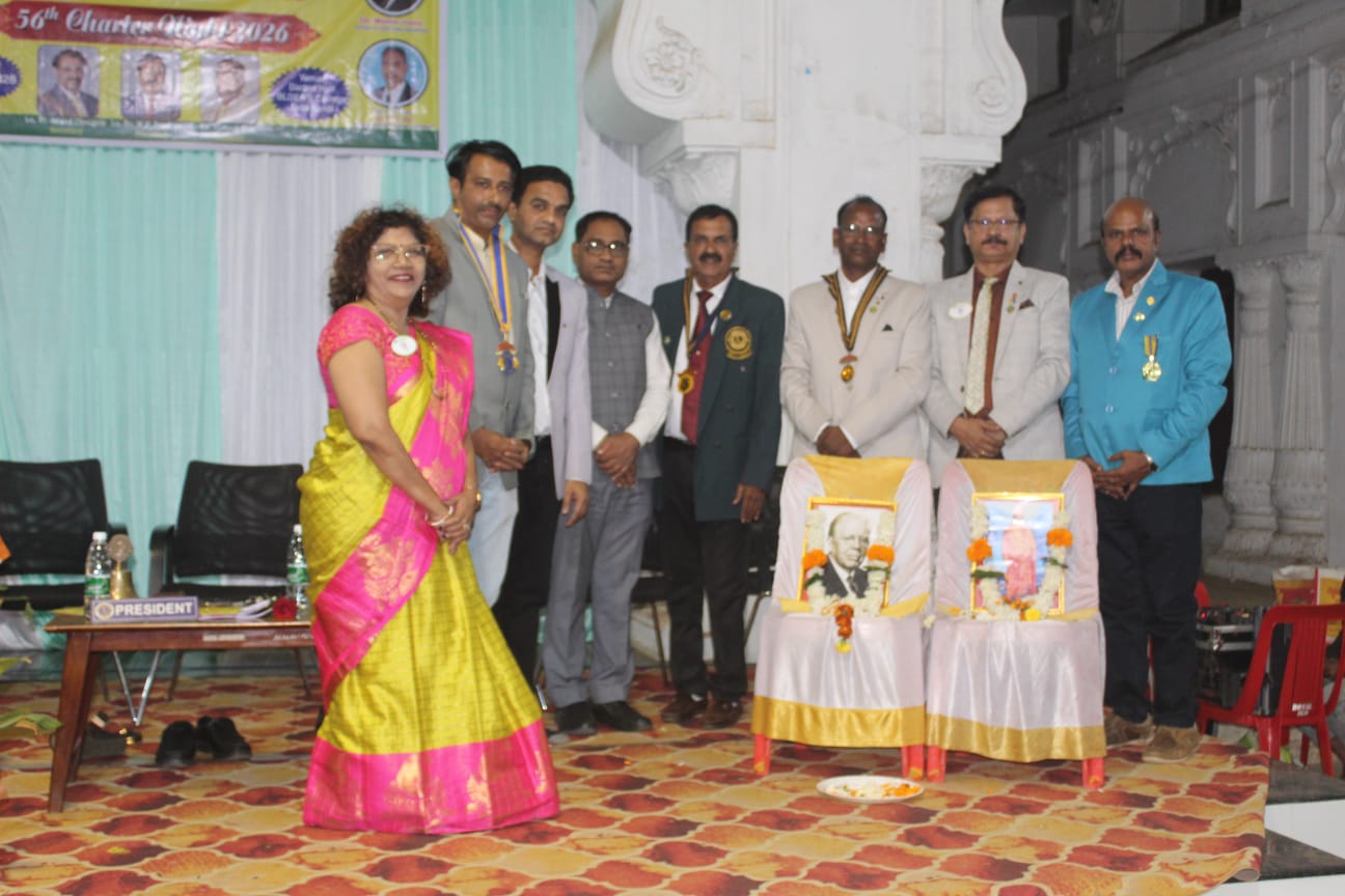 Celebration Charter Night of Jamkhandi Club with District governor and district secretary.