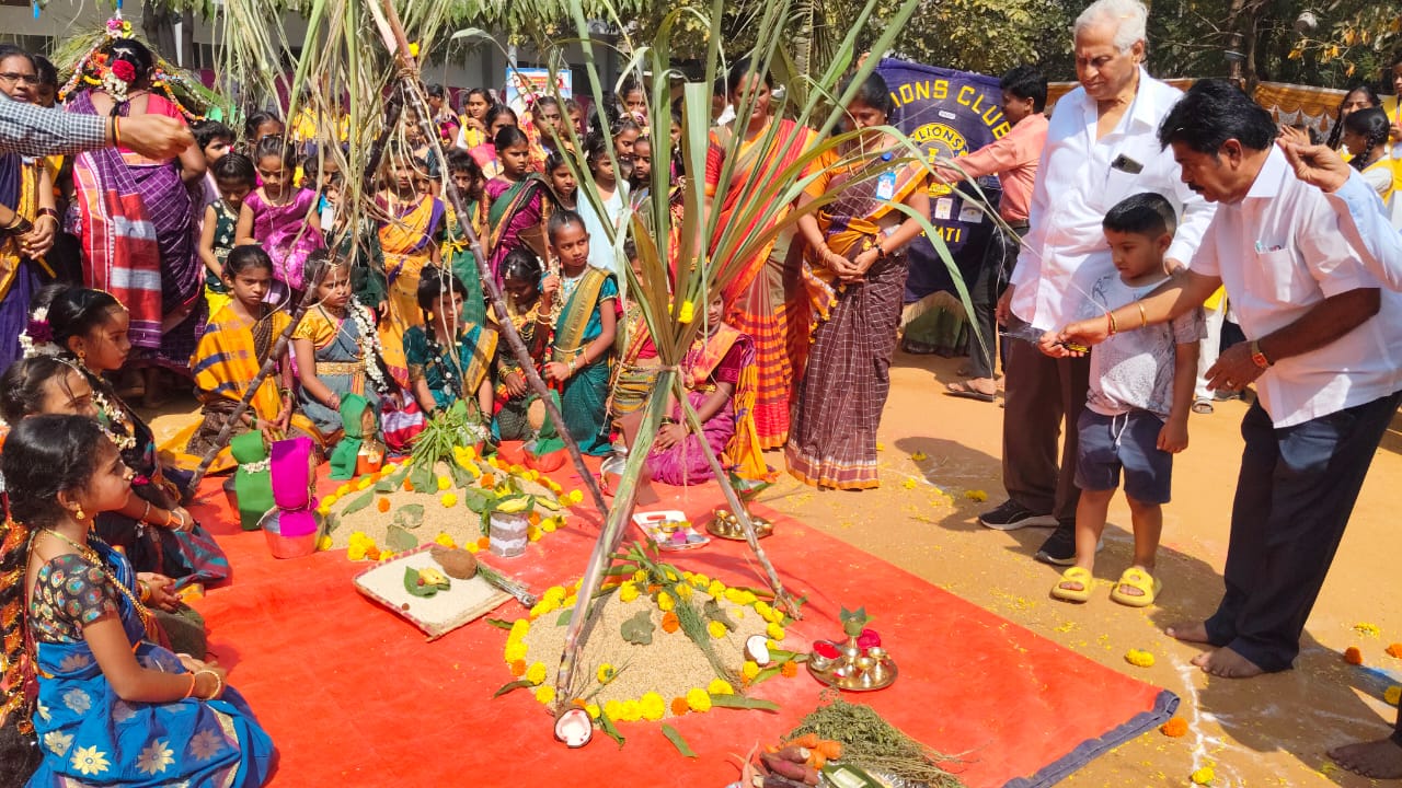 Celebration of Sankranthi festival in lions campus