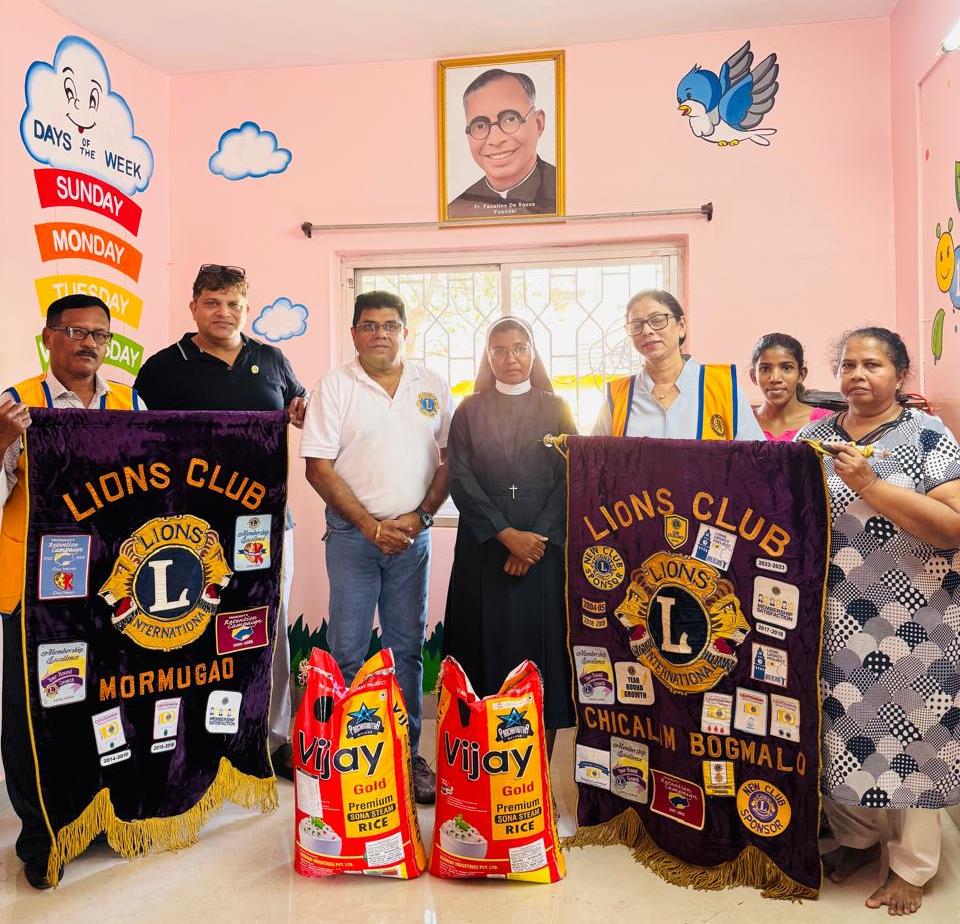 Zone Chairperson lion Arnald Basilio Do Rego organised an activity of donating Four rice bags to the needy and destitute 