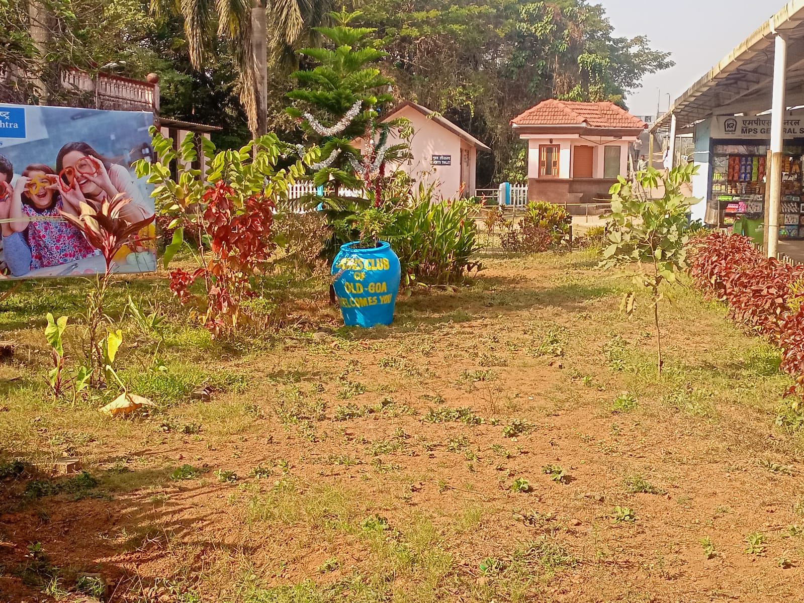 Maintaining the Garden at the Karmali Railway station