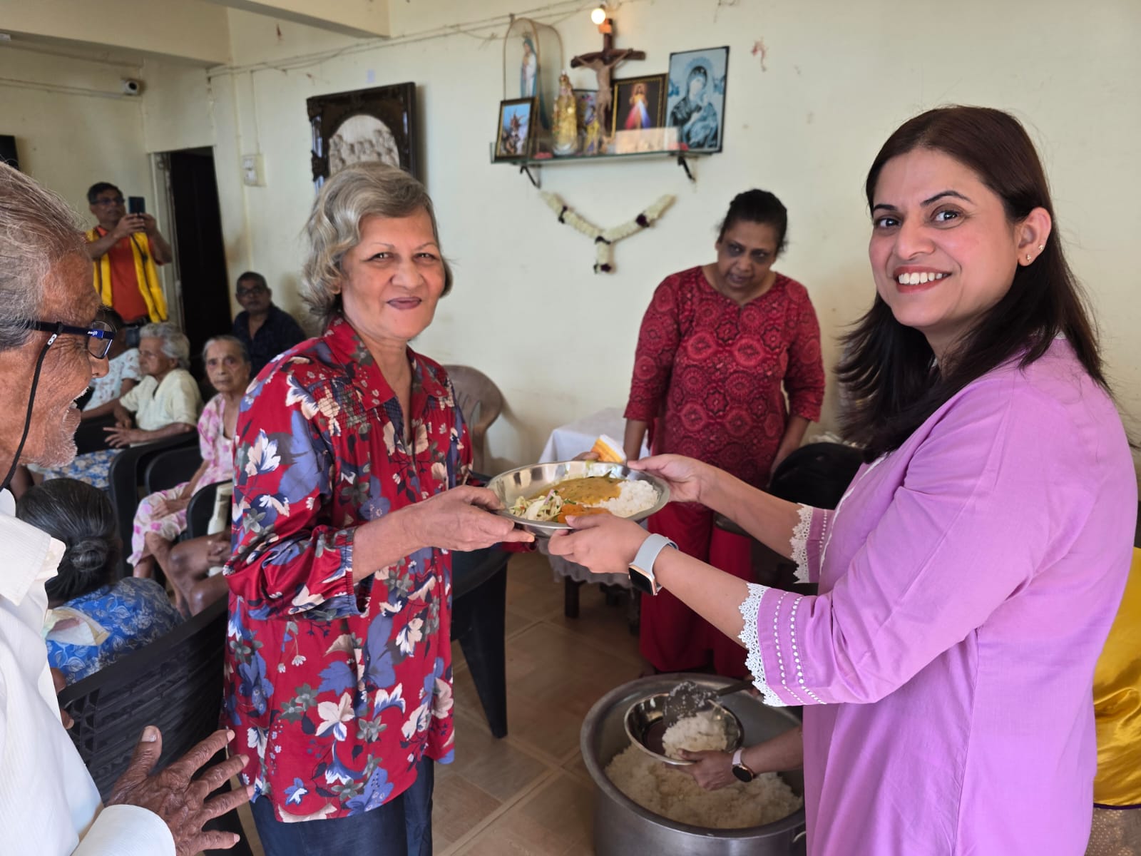 Serving Lunch & Dinner at Old Age Home-Bogmallo