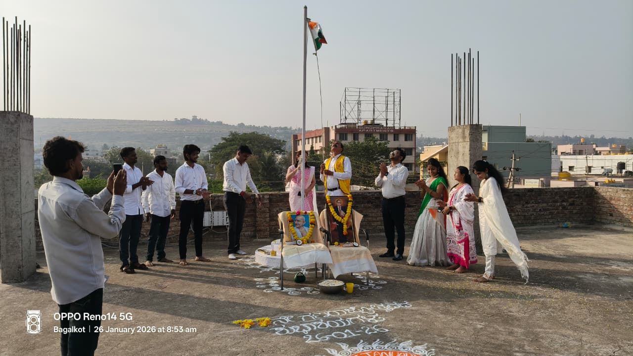 Flag hosting by Ln. President Dr. M.P. Tanappagol at M M Joshi EyE Hospital Jamkhandi