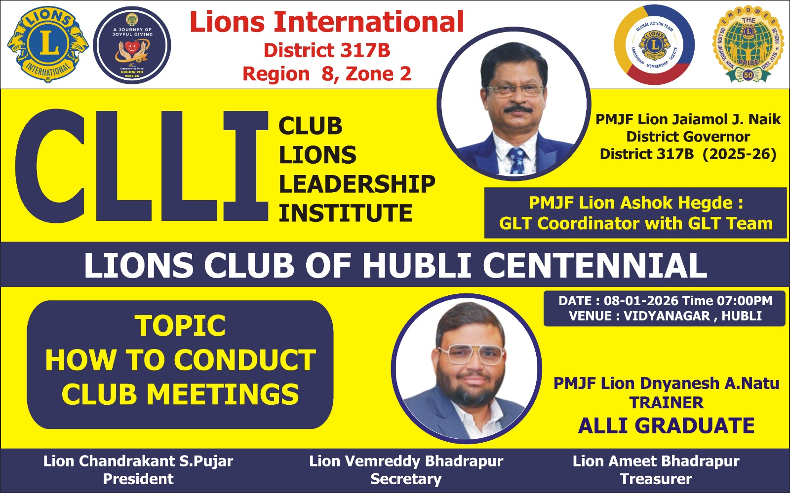 LIONS CLUB OF HUBLI CENTENNIAL CONDUCTED CLLI
