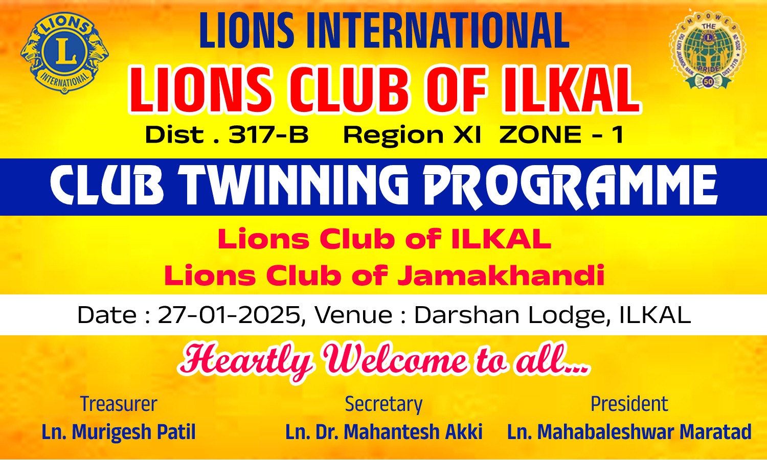 CLUB TWINNING PROGRAM WITH JAMAKANDI.