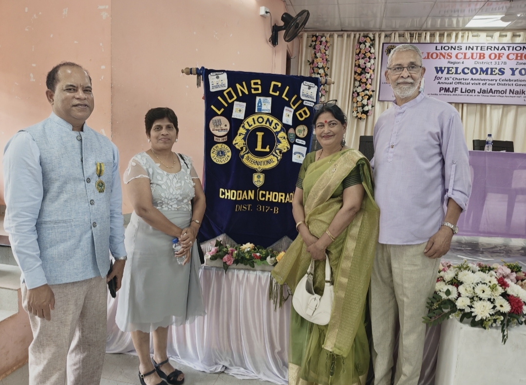 President and Members of Lions Club of Panjim attended the Official visit of District Governor to Lions Club of Chodan
