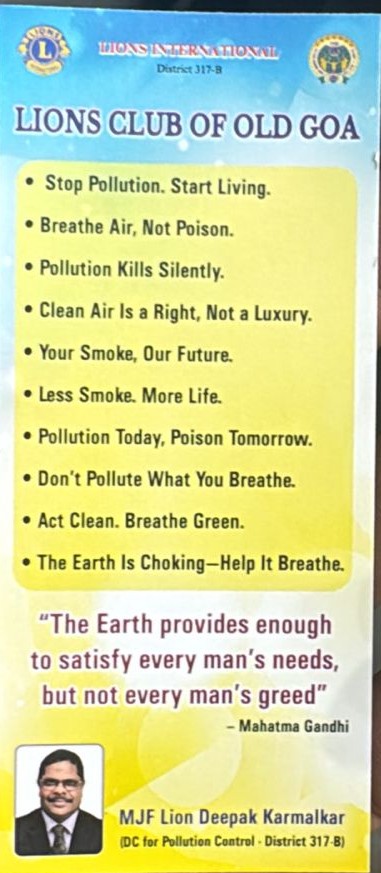 Awareness activity on Pollution by DC for Pollution MJF Ln Deepak Karmalkar