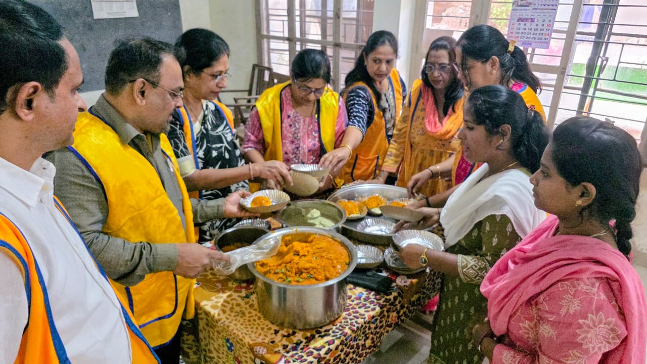On 3rd January 2025 , as part of Hunger Relief Week , we, the P S T of the Lions Club of Hubli City , Cooked food comprising Masala Upma and Lakadi Pak was served to 74 residents of the Government Hostel for Mentally Retarded Women, Sainagar, Hubli