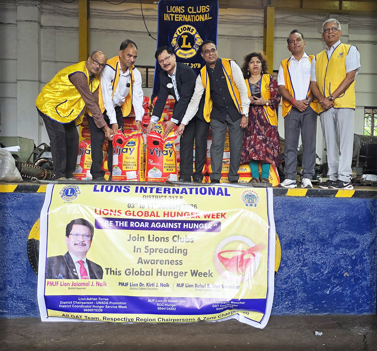 52 Rice Bags Been Distributed to Region Chairpersons & Zone Chairpersons for Global Hunger Week To be Distributed Across Clubs in Goa With Contribution From DC for UNSDG Goals / District Coordinator Hunger Week 2026