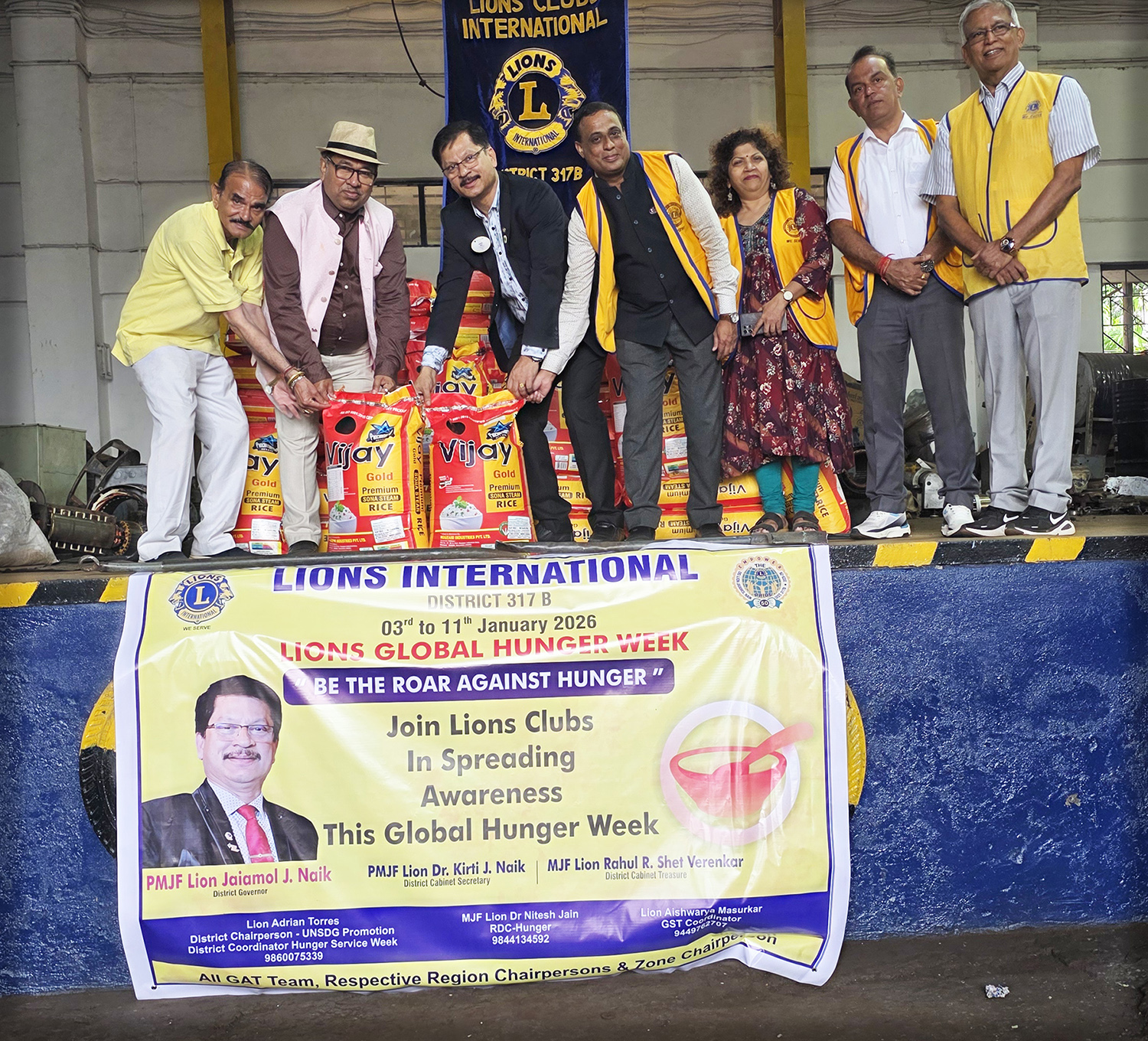 52 Rice Bags Been Distributed to Region Chairpersons & Zone Chairpersons for Global Hunger Week To be Distributed Across Clubs in Goa With Contribution From DC for UNSDG Goals / District Coordinator Hunger Week 2026