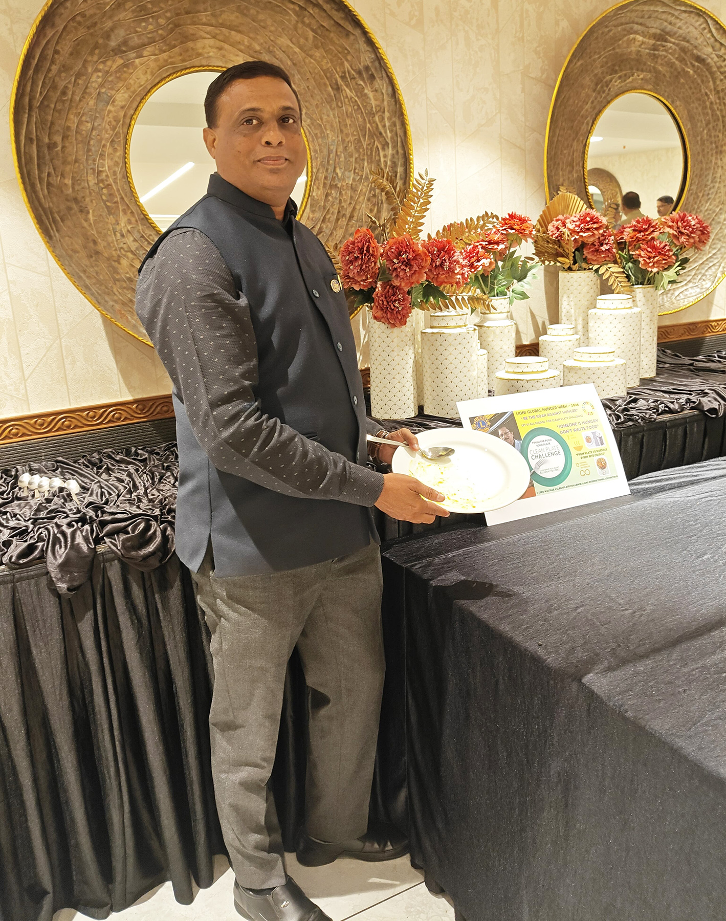 Clean Plate Challenge A District Level Program During Hunger Week With the LAst Day was Done at Lions Club of Panjim DG Visit