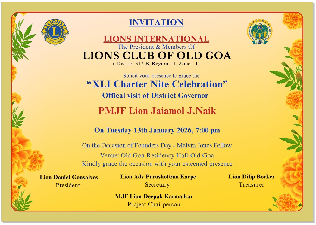 Attended Charter Nite of Lions Club of Old Goa During DG Visit
