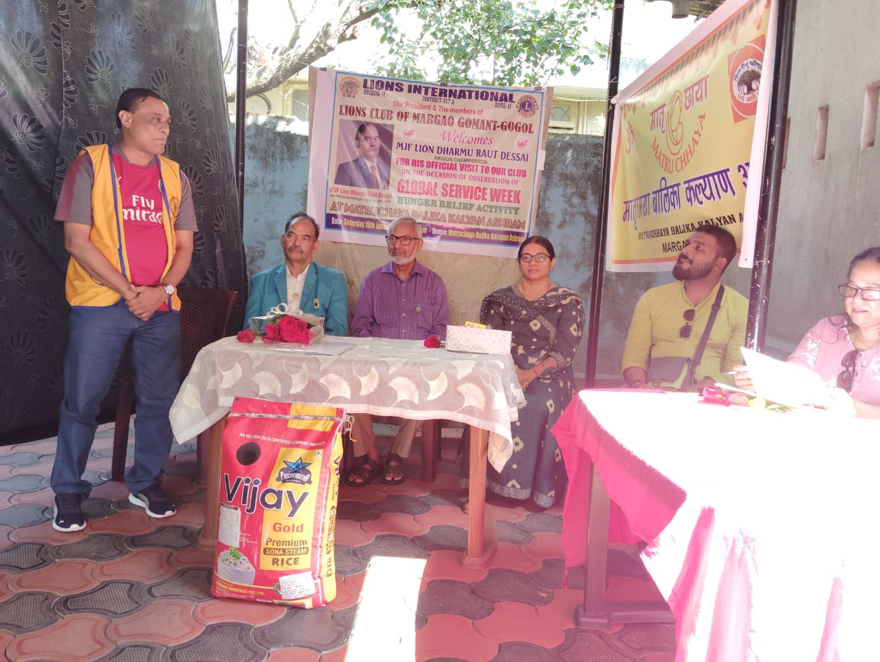 Attended and Spoke on hunger relief activity of LC Gomant Gogal at Matruchaya at Matruchaya Balika Kalyan Ashram at Margao Goa. The Software dosent take two activities had to change the date