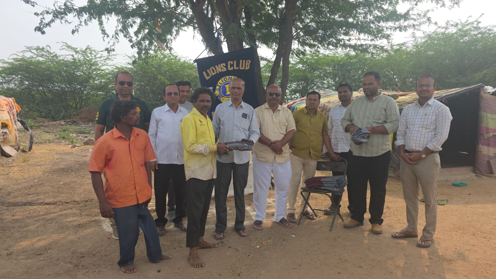 Distribution of bedsheets and blankets to poor people 