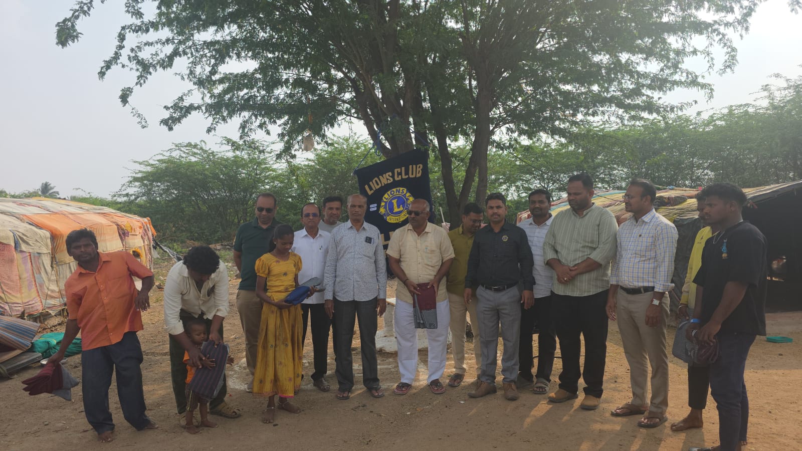 Distribution of bedsheets and blankets to poor people 