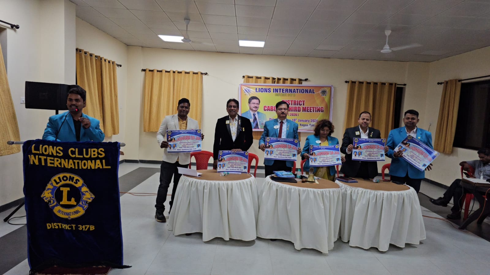 Release of poster of Region XI cricket tournament by PMJF Ln Jaiamol Naik at Goa