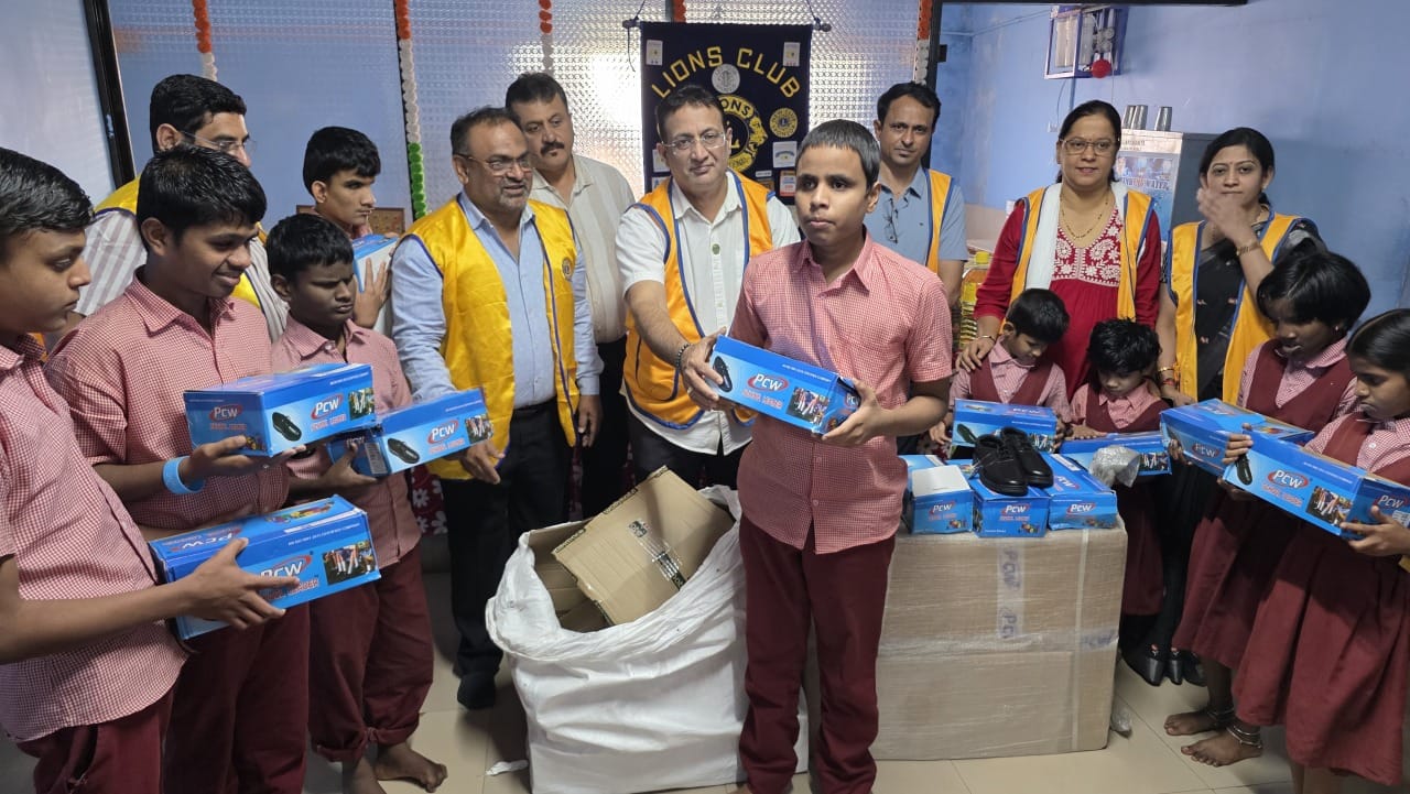 12th January 2026 , we, the P S T of the Lions Club of Hubli City As part of this meaningful initiative, we visited Arooda School for Blind Children, Anandnagar, Hubli and donated: 50 pairs of School Shoes worth ₹9,000/-