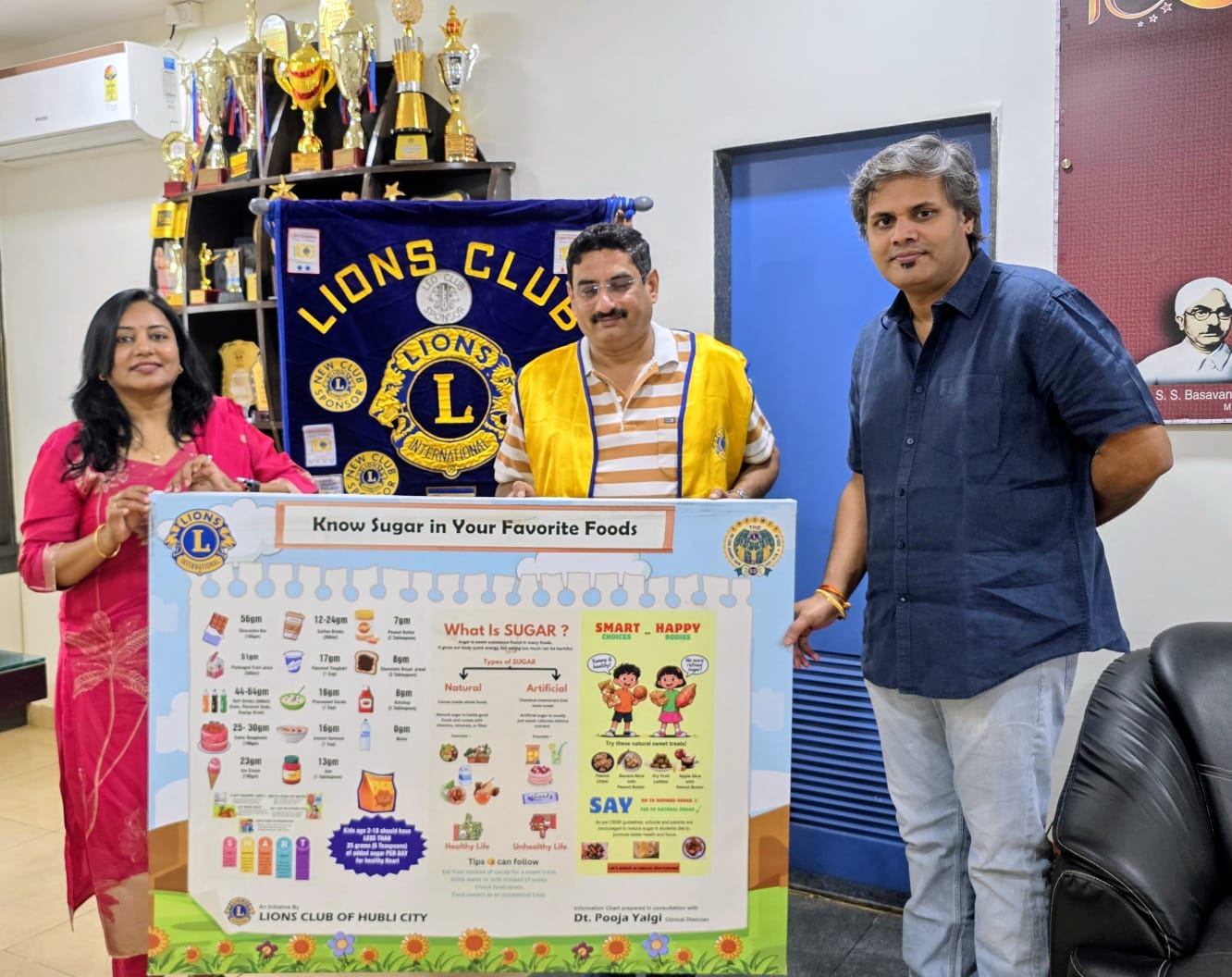Friday, 16th January 2026, we, the P S T of the Lions Club of Hubli City , successfully conducted our Signature Service Activity by donating Sugar Boards to KLE’s School, Rayapur, Dharwad.  The Principal, Dr. Shubhangi More, was very happy with our donati