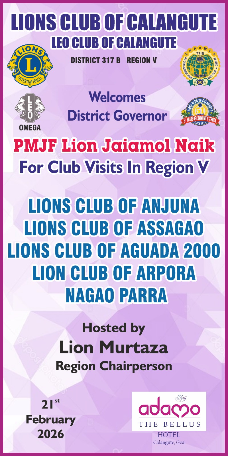 Visit OF DG to 4 clubs of Region 5 in one day 