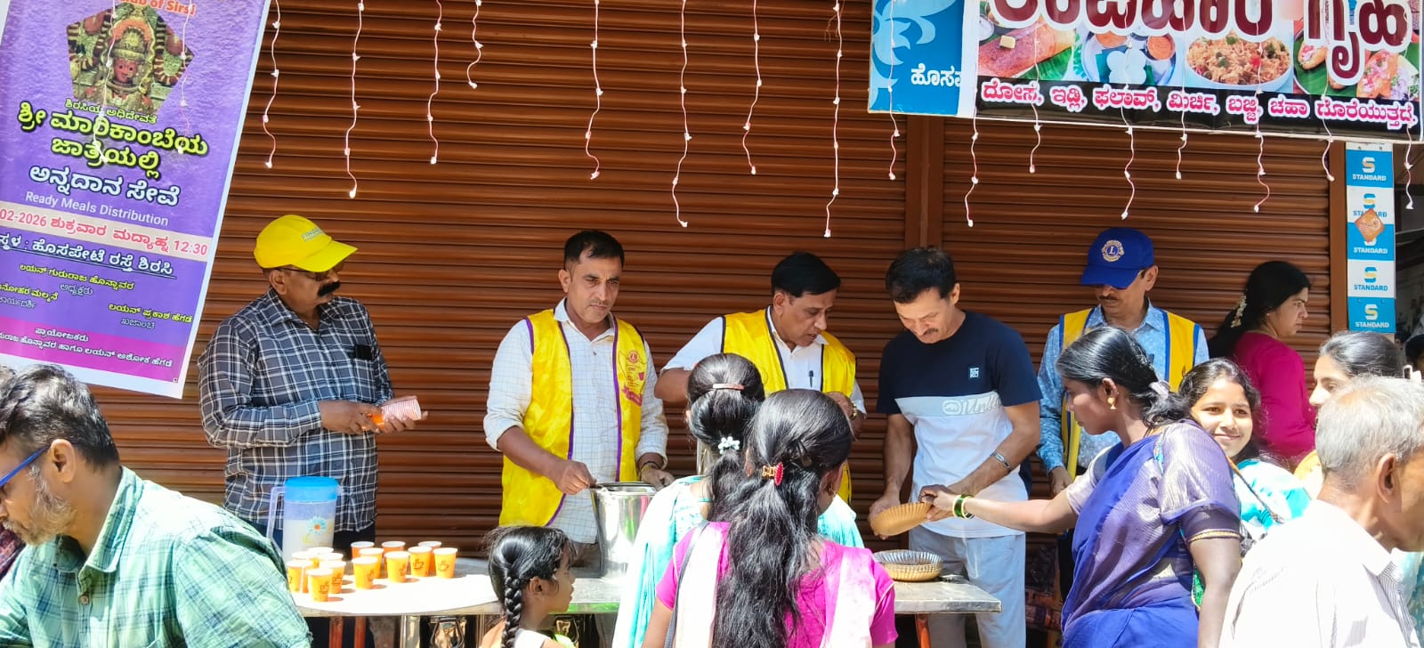 SERVED PREPARED MEALS TO 1200 PILGRIMS DURING SIRSI MARIKAMBA JATRA