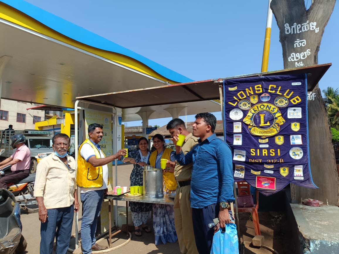 DISTRIBUTION OF COLD DRINKS BUTTERMILK AND DRINKING WATER TO PILGRIMS OF MARIKAMBA JATRA