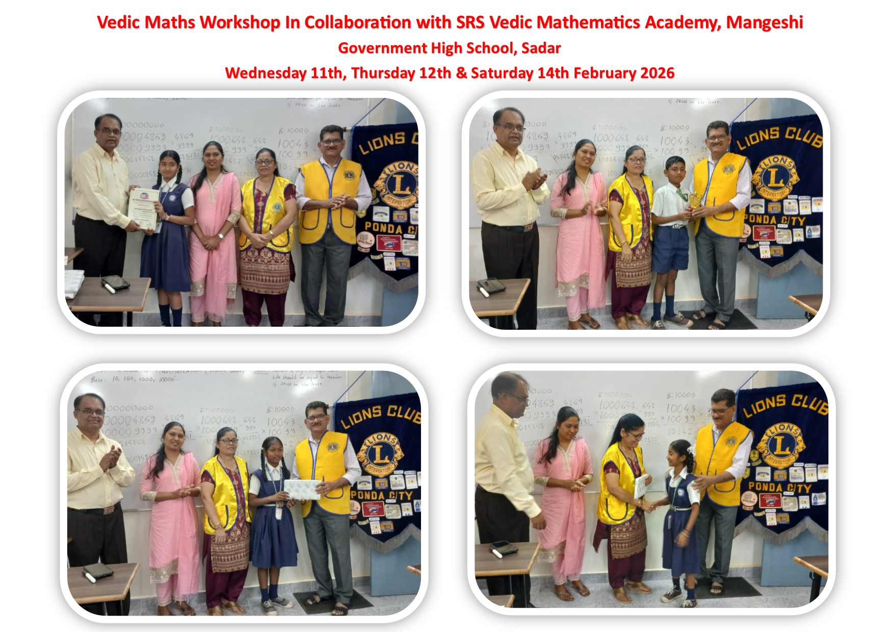 Vedic Maths Workshop In Collaboration with SRS Vedic Mathematics Academy, Mangeshi
