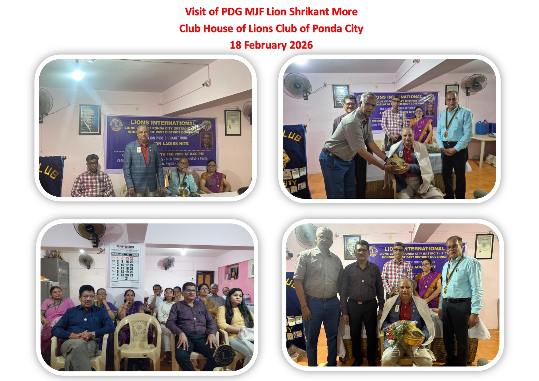 PDG Visit of PDG Lion Shrikant More on 18th Feb 2026
