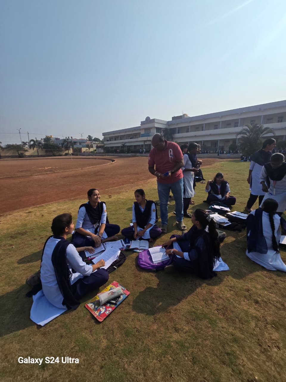 Distribution of pens to PU exam going students 