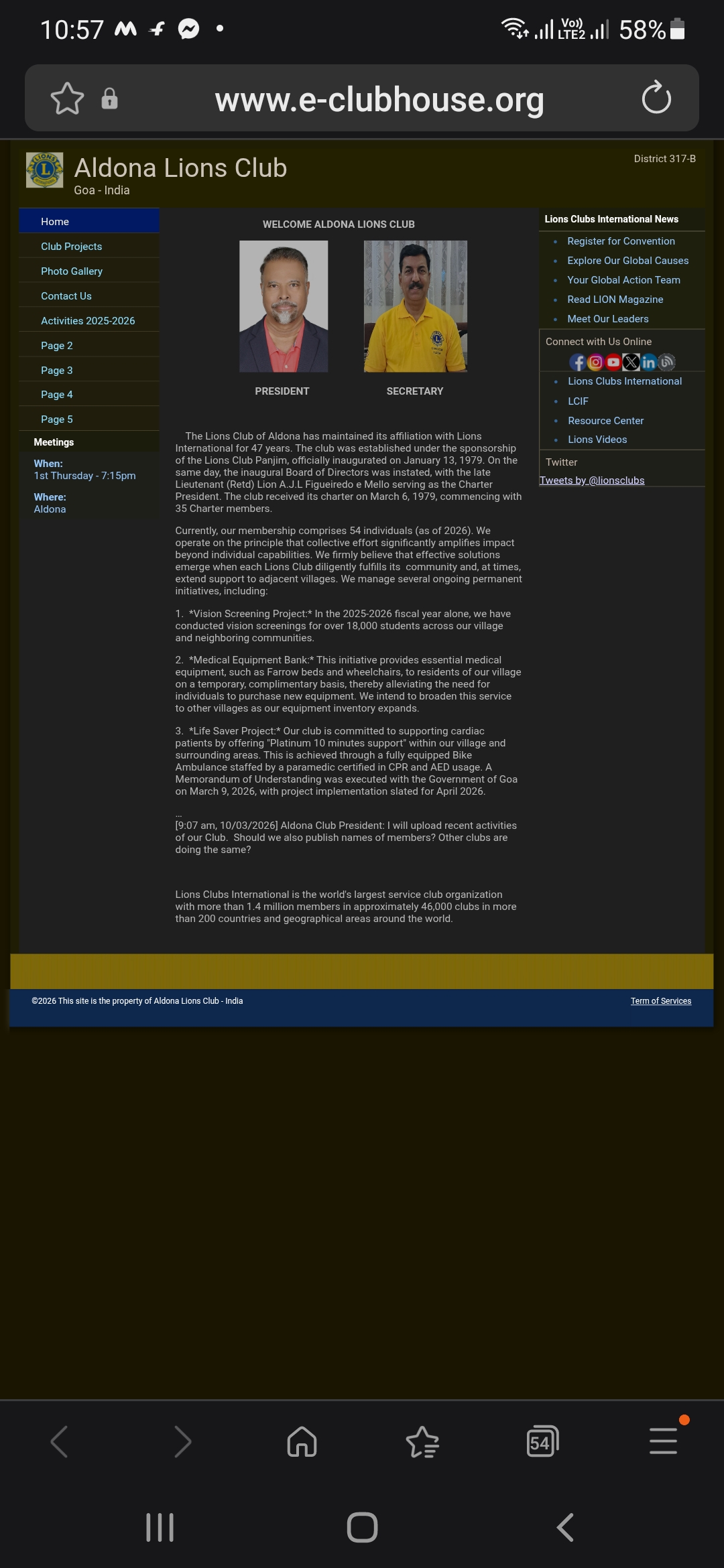 Updated e-clubhouse website of Aldona
