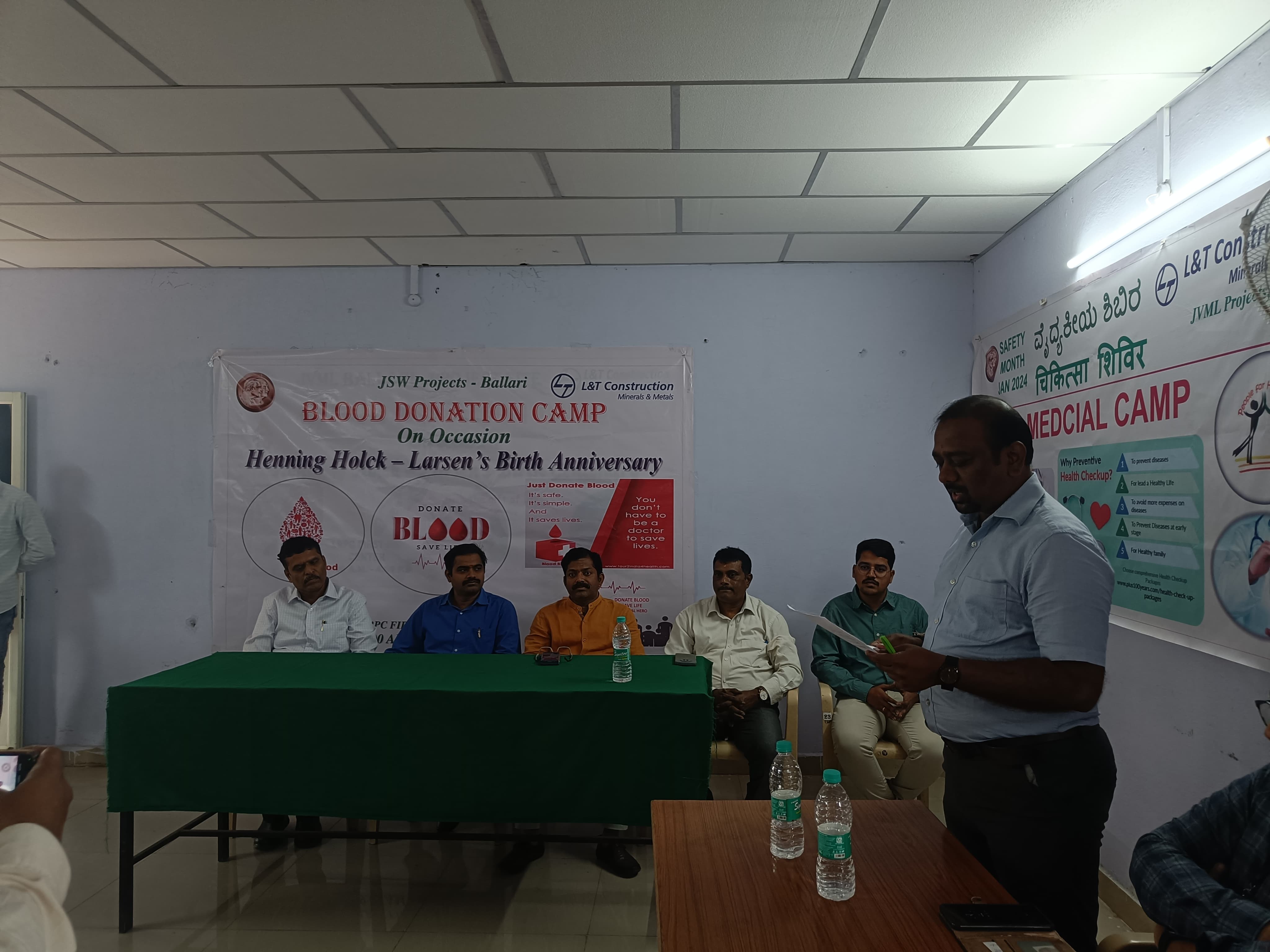 Voluntary Blood Donation Camp – National Safety Day Date: 04-03-2026 | Venue: L&T Premises, Bellary