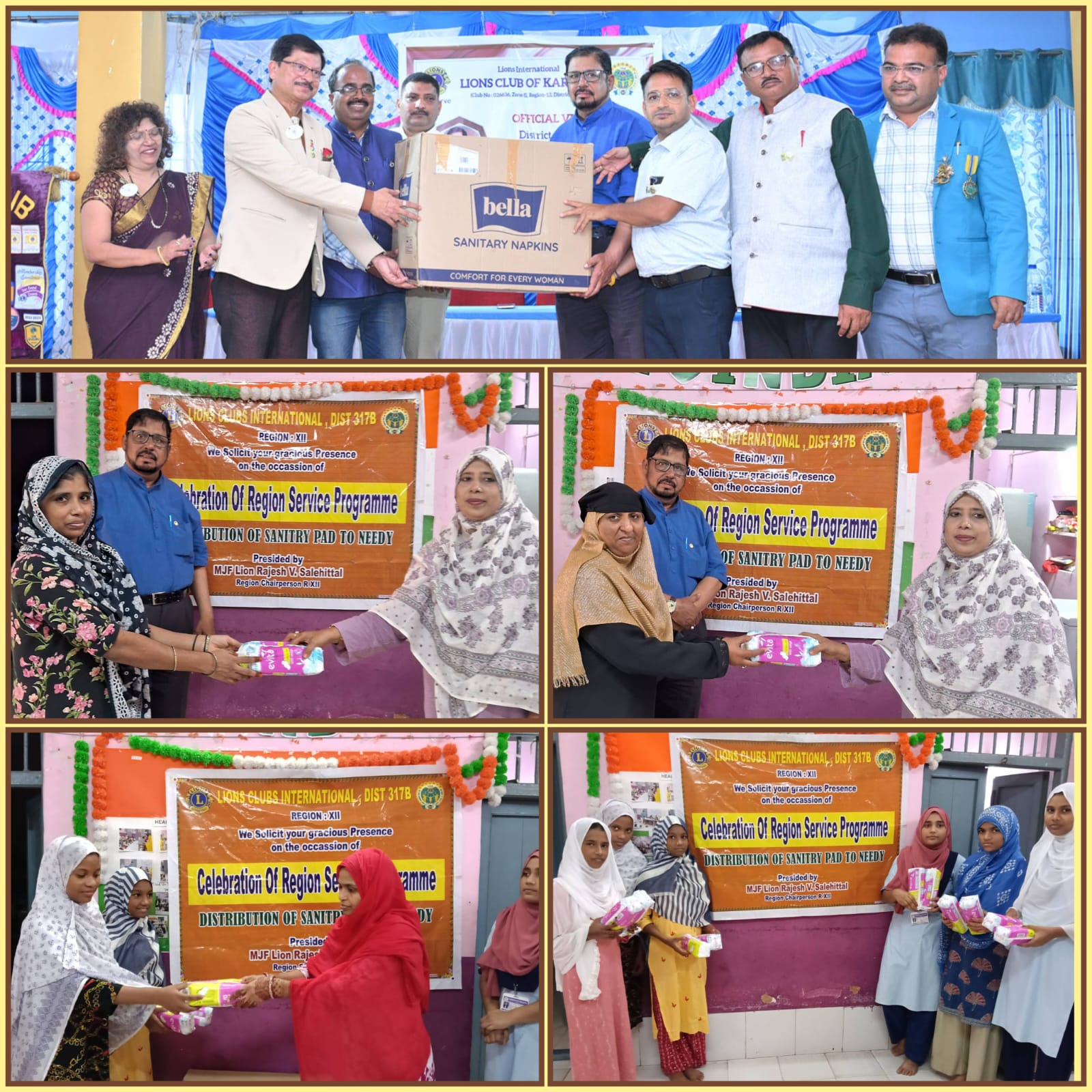 donated sanitary napkins for the girls