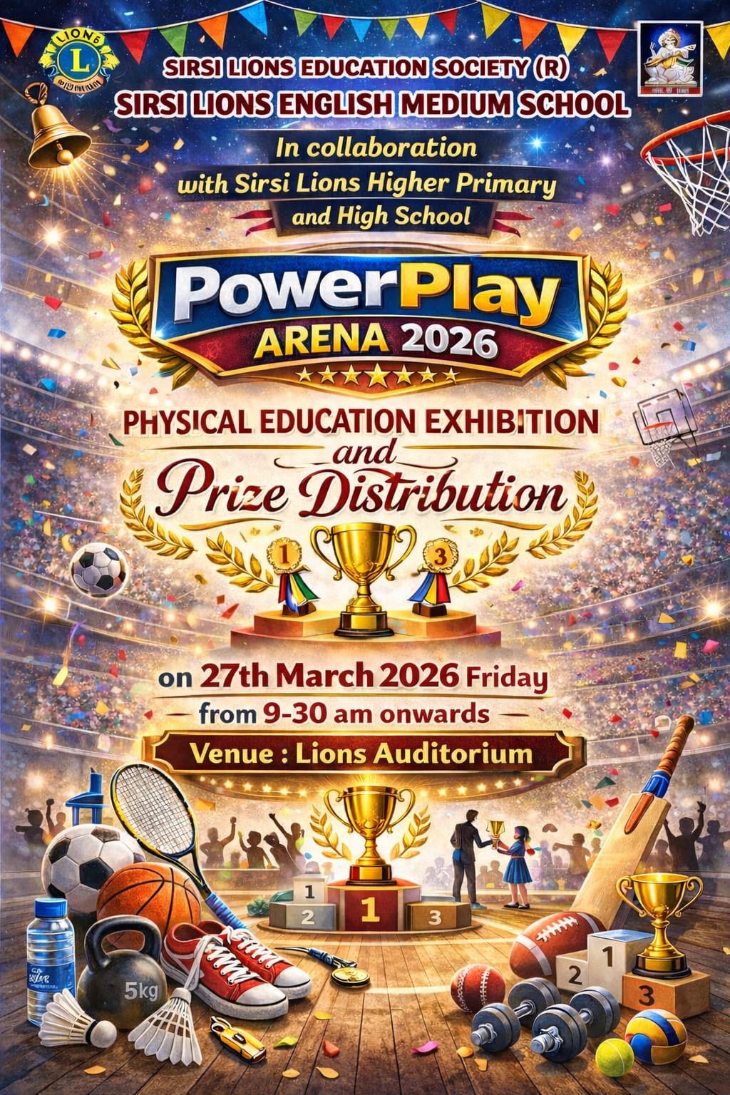 Attended the Sports Exhibition for students organised by the Lions club of Sirsi