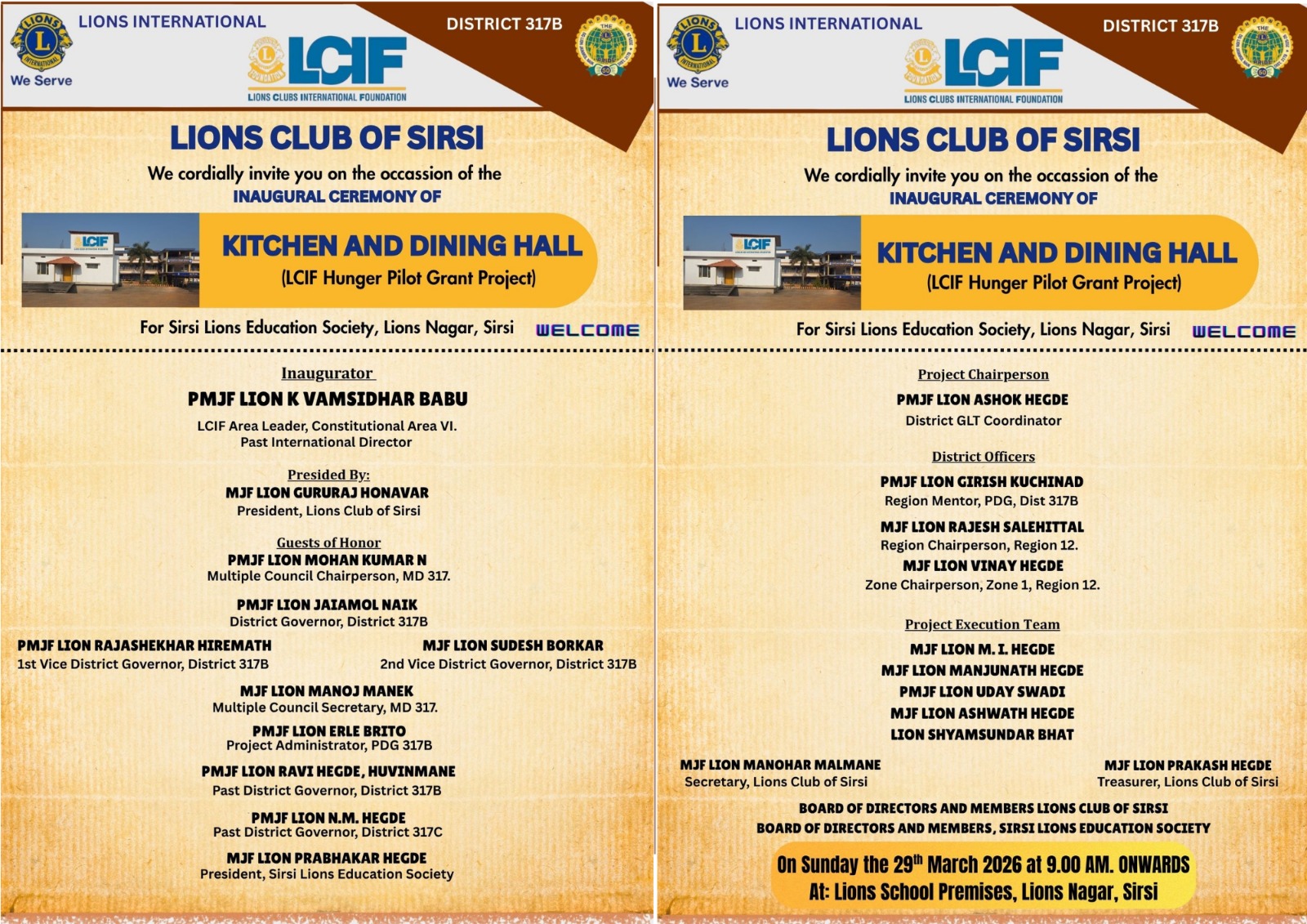 LCIF GRANT FUNDED BUILDING INNAUGURATION AND STARTED A NEW PERMANENT PROJECT UNDER RELIVING HUNGER PROJECT