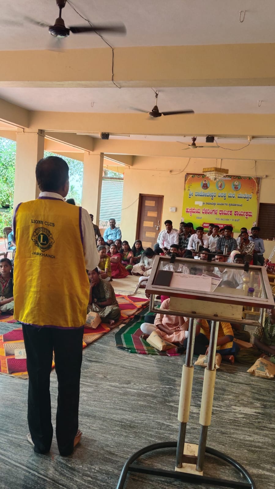 Dr.M .P.Tanappagol speak about service activities of Lions Club